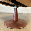 Single Mid Century Modern Walnut Base Swivel Chair with Vinyl Upholstery