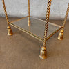 Rope & Tassel 3 Tier Stand with Glass Shelves