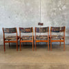 Set of Four 1970s Mid Century Modern Teak Dining Chairs By D-Scan