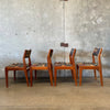 Set of Four 1970s Mid Century Modern Teak Dining Chairs By D-Scan