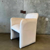 Vintage Post Modern Cream Velvet Accent Chair