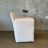 Vintage Post Modern Cream Velvet Accent Chair