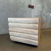 Vintage Ribbed Travertine Side Table