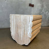 Vintage Ribbed Travertine Side Table