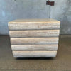 Vintage Ribbed Travertine Side Table