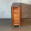 Mid Century Modern Drop Leaf Table With Drawer & Hidden Compartment