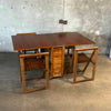 Mid Century Modern Drop Leaf Table With Drawer & Hidden Compartment