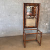 Vintage Rattan Dressing Table with Glass Shelf