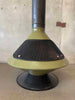 Mid Century Modern Green Glazed & Metal "Aztec" Fireplace