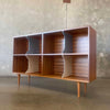 Mid Century Modern Style Custom Made Teak Wood Record Storage Cabinet