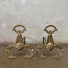 Vintage Brass Iron Andirons