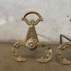 Vintage Brass Iron Andirons