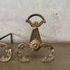 Vintage Brass Iron Andirons