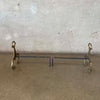 Vintage Brass Iron Andirons