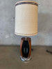 Pair of Mid Century Walnut & Smoked Plexiglass Lamps