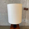 Large Walnut Parquet Mid Century Cube Lamp