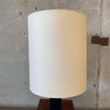 Large Walnut Parquet Mid Century Cube Lamp