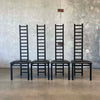 Set of 4 Vintage Post Modern Tall Ladderback Metal Dining Chairs