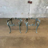 Pair of Vintage Outdoor Cast Aluminum Side Table Bases