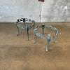 Pair of Vintage Outdoor Cast Aluminum Side Table Bases