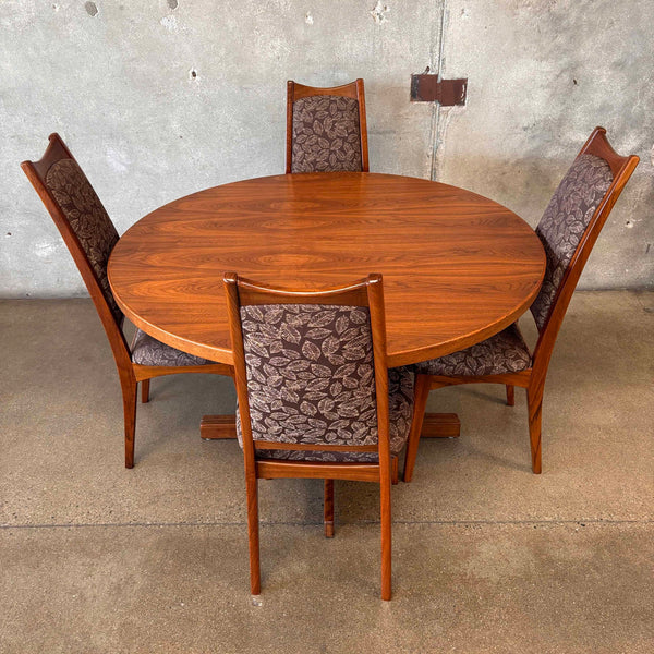 MCM Danish Denmark Walnut Dining Table Set With 4 Chairs by Moreddi