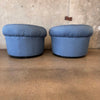 Pair of Vintage Oversized 360 Swivel Chairs & Ottoman