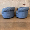 Pair of Vintage Oversized 360 Swivel Chairs & Ottoman