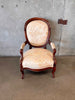 Antique Mahogany Slipper Chair With Silk Upholstery