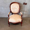 Antique Mahogany Slipper Chair With Silk Upholstery