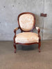 Antique Mahogany Slipper Chair With Silk Upholstery