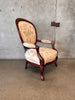 Antique Mahogany Slipper Chair With Silk Upholstery