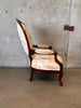 Antique Mahogany Slipper Chair With Silk Upholstery