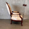 Antique Mahogany Slipper Chair With Silk Upholstery