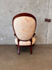 Antique Mahogany Slipper Chair With Silk Upholstery