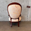 Antique Mahogany Slipper Chair With Silk Upholstery