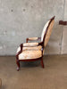 Antique Mahogany Slipper Chair With Silk Upholstery