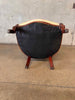 Antique Mahogany Slipper Chair With Silk Upholstery