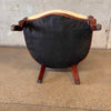 Antique Mahogany Slipper Chair With Silk Upholstery