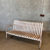 Vintage Mid Century Modern Metal Slat Patio Bench