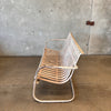 Vintage Mid Century Modern Metal Slat Patio Bench