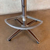 Pair of Vintage Mid Century Modern Black Leather Chrome Craft Barstools