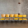 1950s Grey & Yellow Formica Kitchen Table with Leaf & Chairs