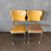 1950s Grey & Yellow Formica Kitchen Table with Leaf & Chairs