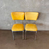 1950s Grey & Yellow Formica Kitchen Table with Leaf & Chairs