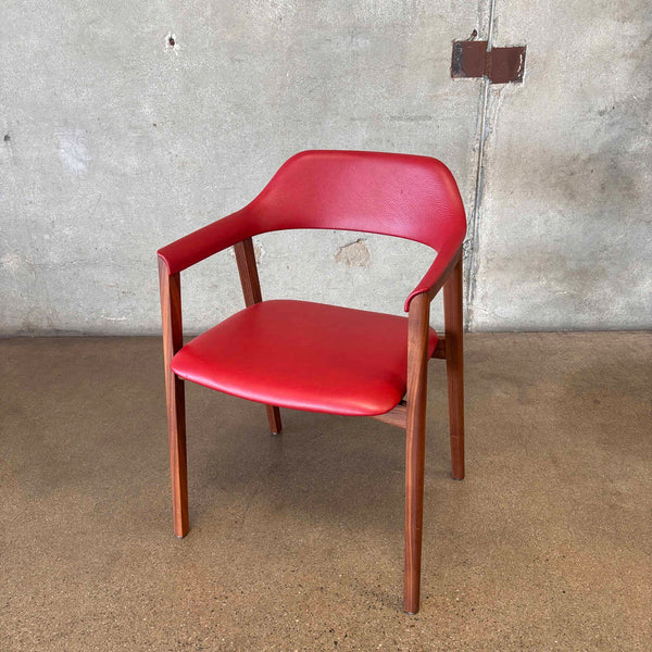 Mid Century Style Red Leather Chair