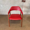 Mid Century Style Red Leather Chair