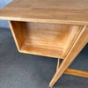 Mid Century Modern Rubberwood Desk With Honey Oak Finish