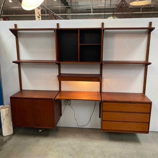 Mid Century Walnut Wall Unit Book Shelf By Barzilay