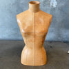 Antique Dressmaker Leather Mannequin Bust