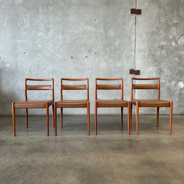 Rare Kai Kristiansen Dining Chairs for Oddensen Maskinsnedkeri, Denmark C. 1960